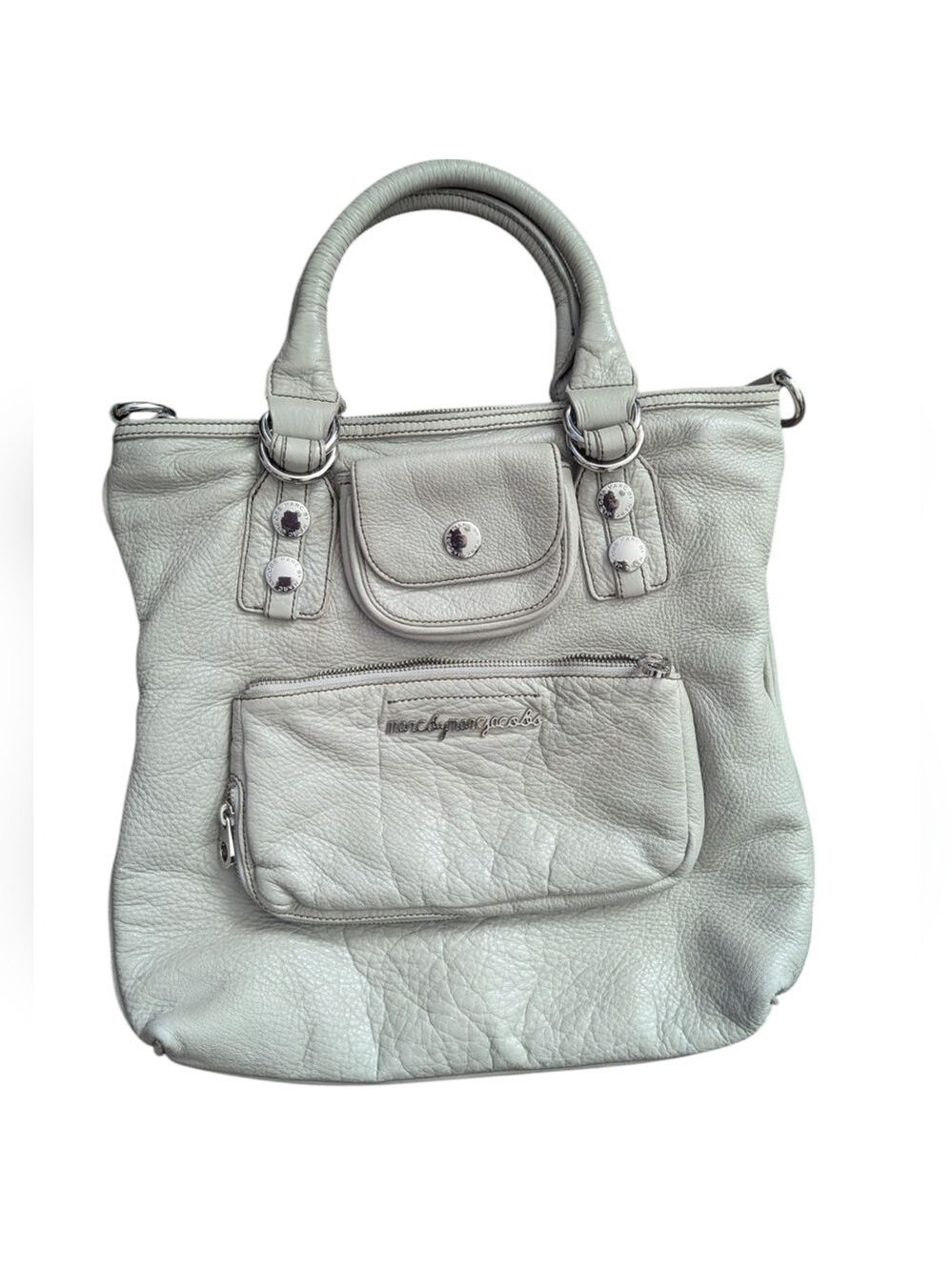 HP. Marc by Marc Jacobs Gray Leather Tote Bag